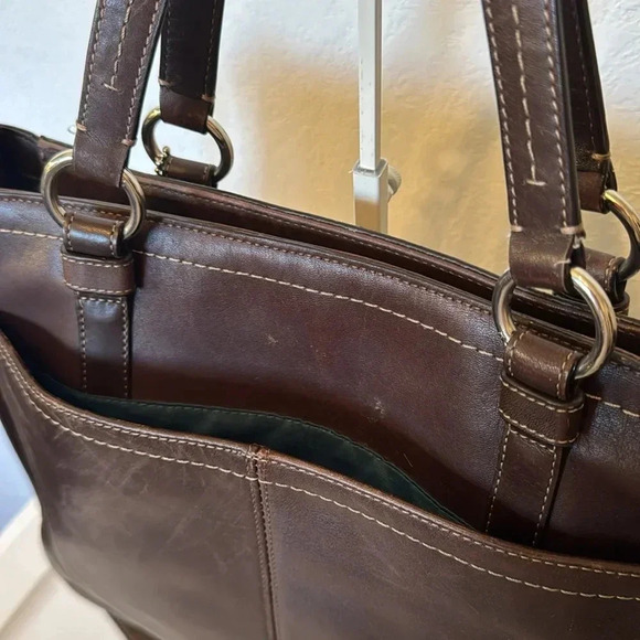 Coach F14015 Chelsea Leather Chocolate Brown Satchel Shoulder Bag - Picture 4 of 12